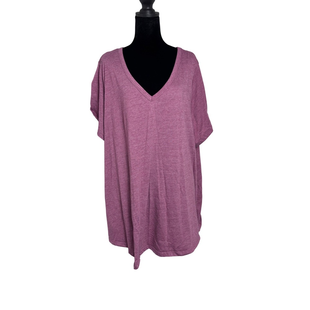 Torrid V-Neck T-Shirt Women 5 Purple Excellent Short Sleeve Classic Fit Tee
